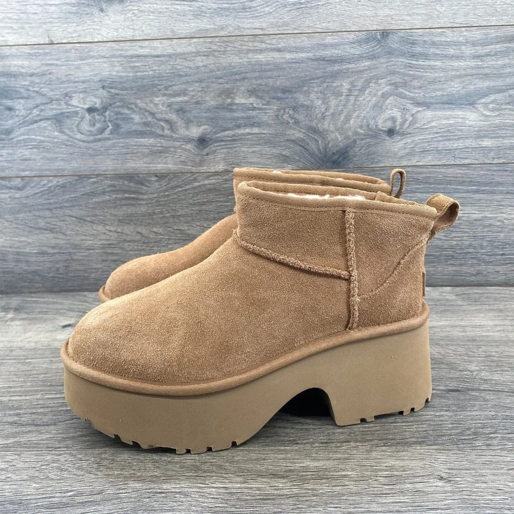 UGG Classic Ultra Mini Platform Boot Chestnut Suede 1135092 Womens 8‎